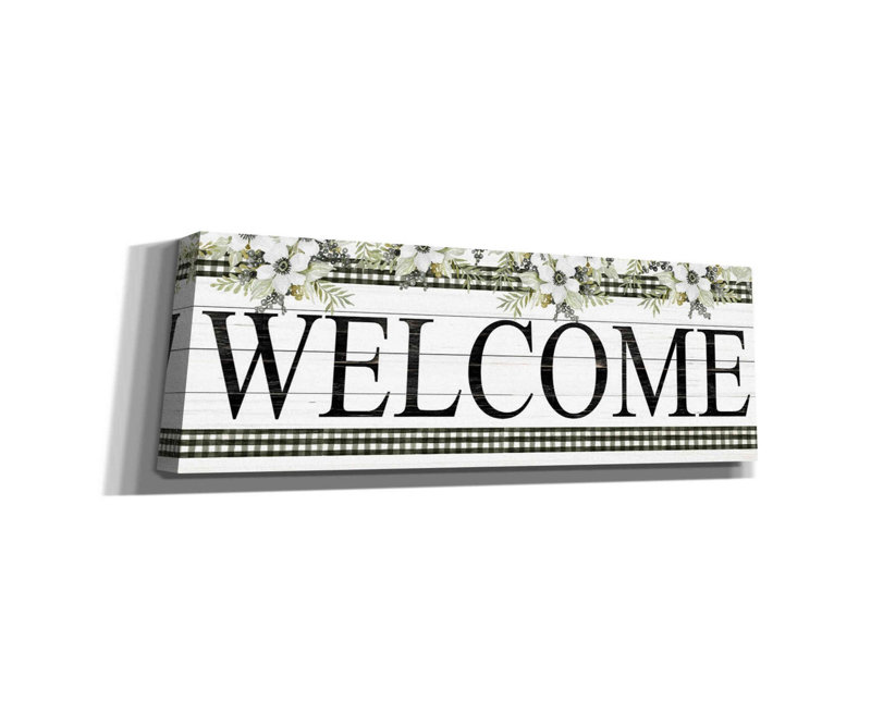 «Welcome» par Cindy Jacobs, art mural sur toile, H 20 po x l 60 po x P 1,5 po