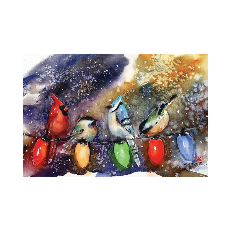 Holiday Chirpers by Dean Crouser - Print on Canvas, 20.32 cm H x 30.48 cm W, Wrapped Canvas