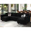 Canapé modulaire réversible en velours capitonné et large avec repose-pieds Buckleton-2027001059
