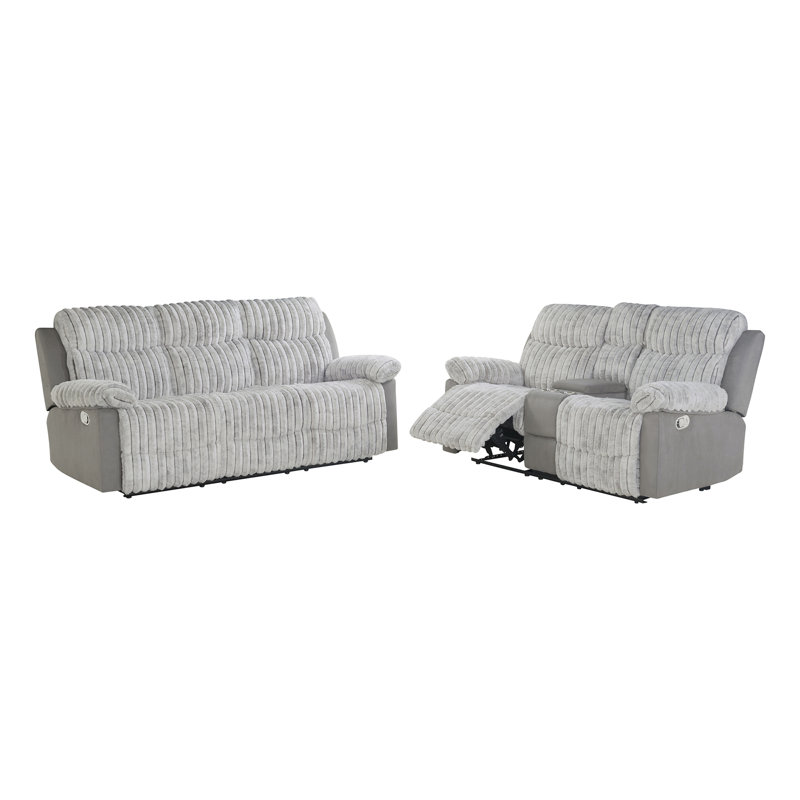 Canapé inclinable et causeuse Yardley U6028, Gris