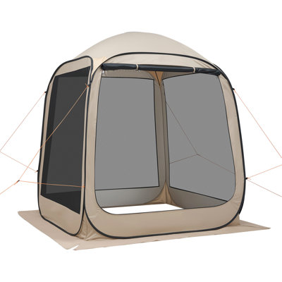 Screen House Tent, 6 x 6 ft, 4-6 Person Pop Up Screen Tent, Portable Screened in Canopy with Carry Bag, Netting Sides, Ground Stakes, for Garden, Pati