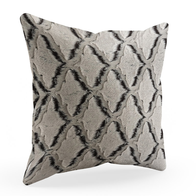 Animal Print Reversible Throw Pillow, Brown/Beige, Ikat, 20" x 20"