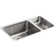 Undertone® 31-3/4" L x 18" W x 9-1/2" Under-Mount High/Low Double-Bowl Kitchen Sink