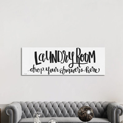 Laundry Room Drop Your Drawers 1 Piece Panoramic Wall Art on Canvas