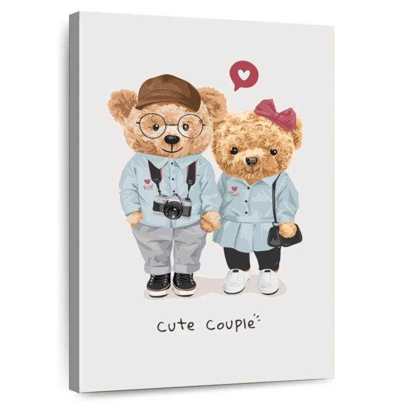 Couple d'ours en peluche Hardie, H 36 po x l 24 po