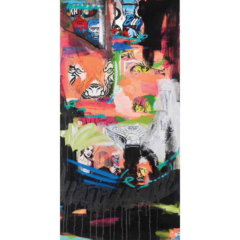 Vibrant Abstract Orange and Multicolor Canvas Wall Art