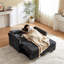 2 Seat Dark Grey Bed With Adjustable Back And Soft Cushion Charging Velvet Cover