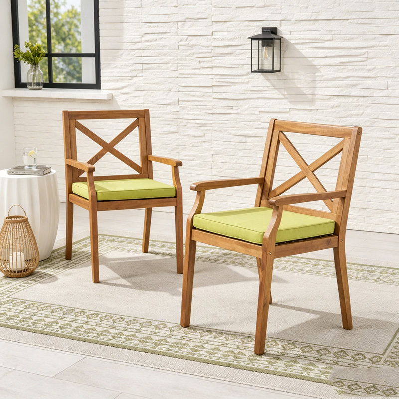 Chaise longue de patio 2 pièces, Green