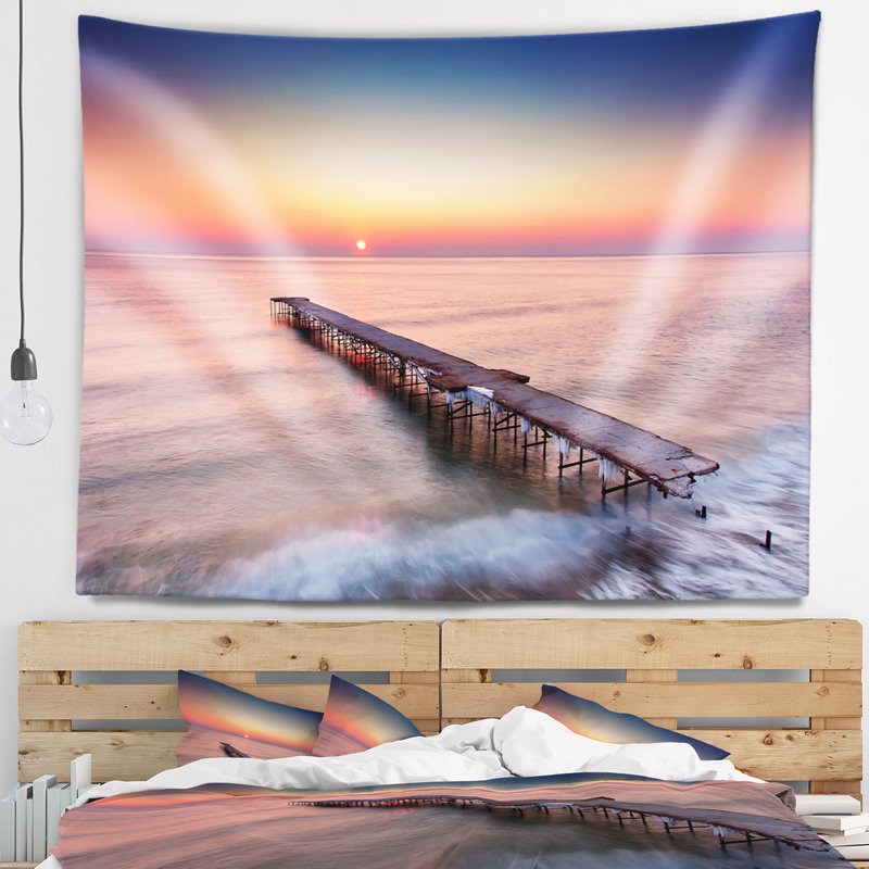 Tapisserie «Long Exposure Sea and Shore», H 32 po x l 39 po