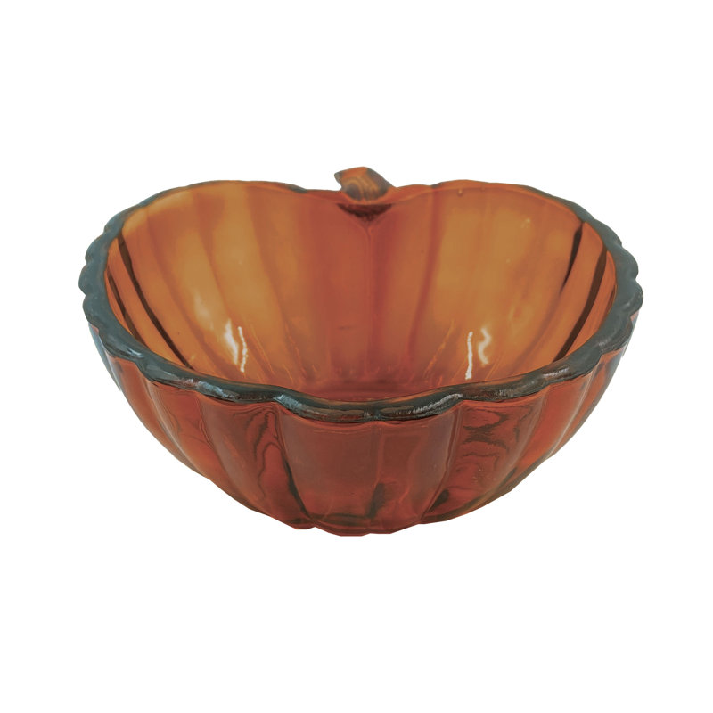 Bol en verre en forme de citrouille