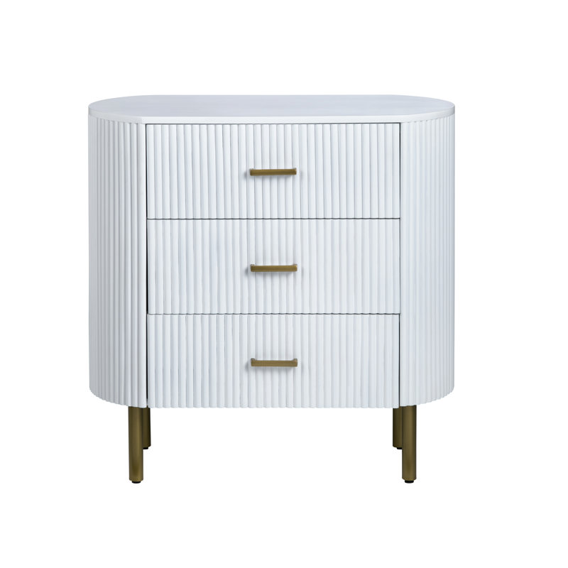 3-Drawer Accent Chest, White