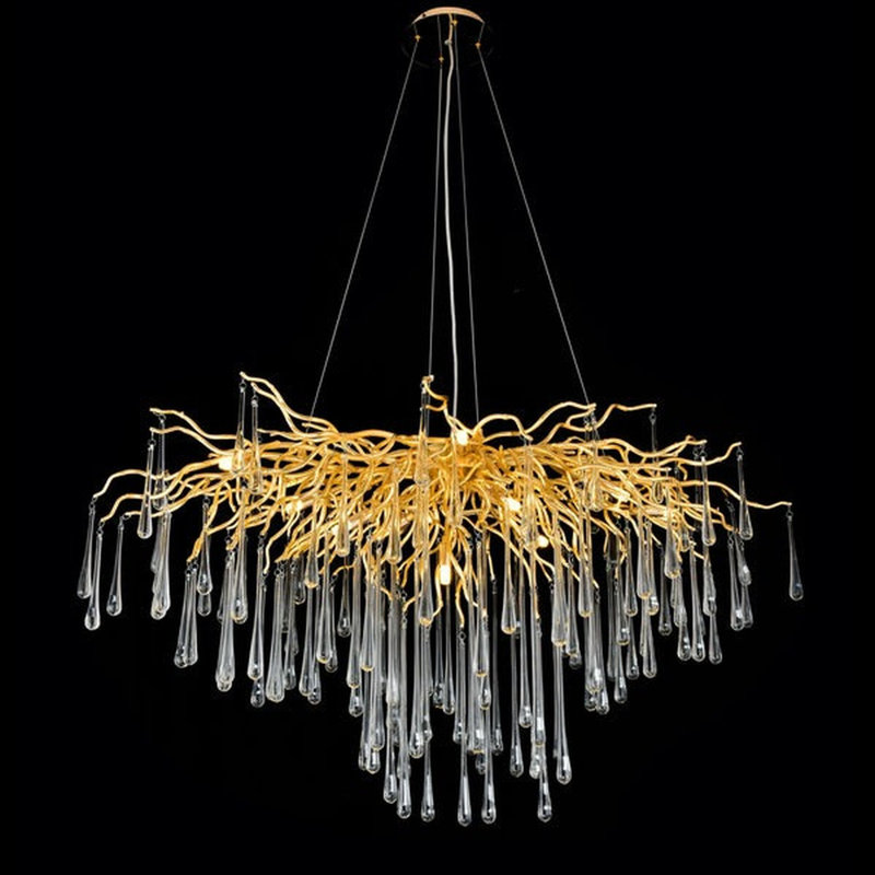 Lustre linéaire à intensité variable Luxemburg, Laiton champagne, 10, H 28 po x l 47 po x P 22 po