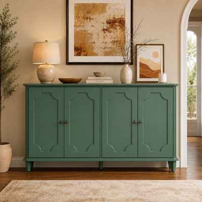 60 Inch Sideboard Buffet Cabinet with Storage, Large Entryway Console Table with 4 Doors and Adjustable Shelves, Accent Storage Cabinet for Dining Room, Living Room and Kitchen