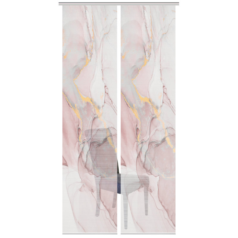 Peebles Semi Sheer Curtain Panel Pair, Rose