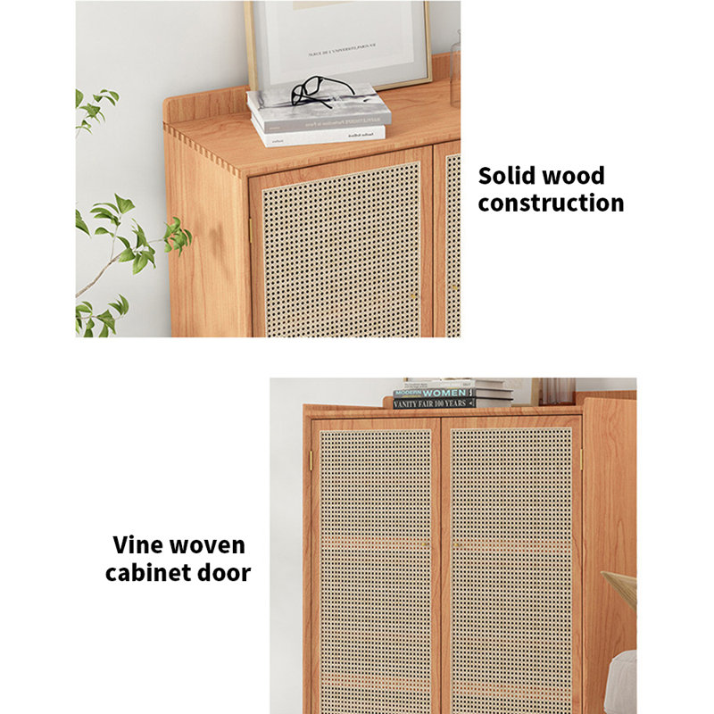 Rattan Weave Multifunctional Shoe Storage Cabinet