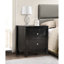 Chic table de chevet noire avec tiroirs de rangement - H 25 po x l 22 po x P 17 po, assemblage non requis, table de chevet instantanément prête