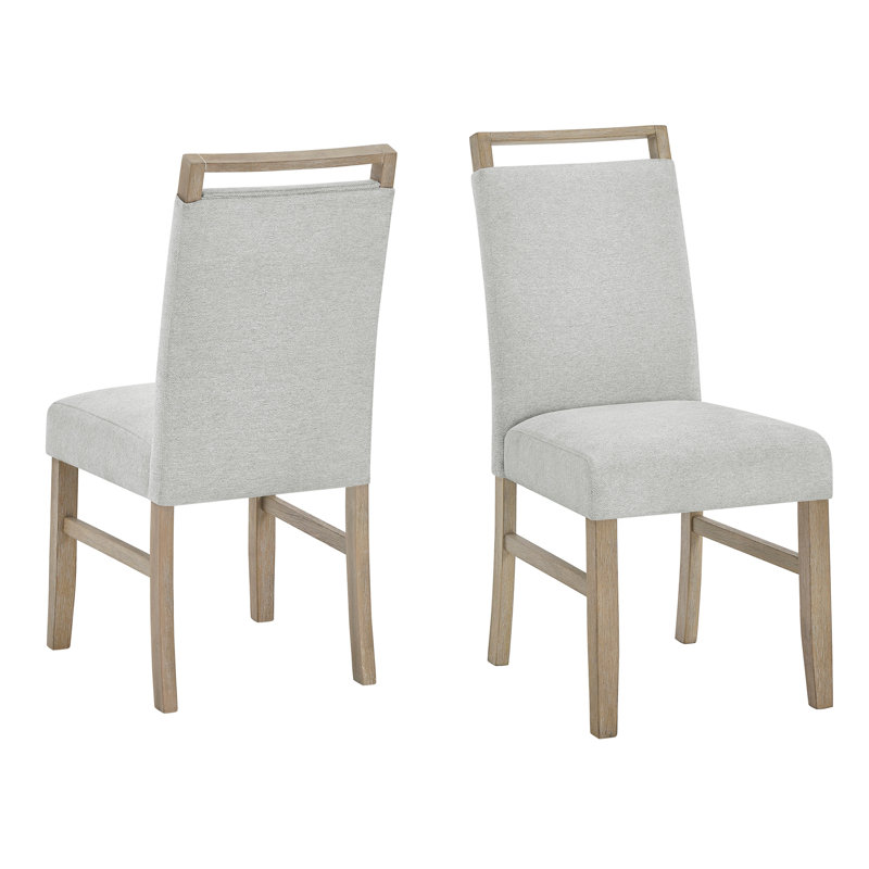 Ensemble de 2 chaises d'appoint Tabitha avec finition en chêne clair et tissu gris clair