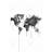 Watercolor World Map Canvas | Black Office Home Decor