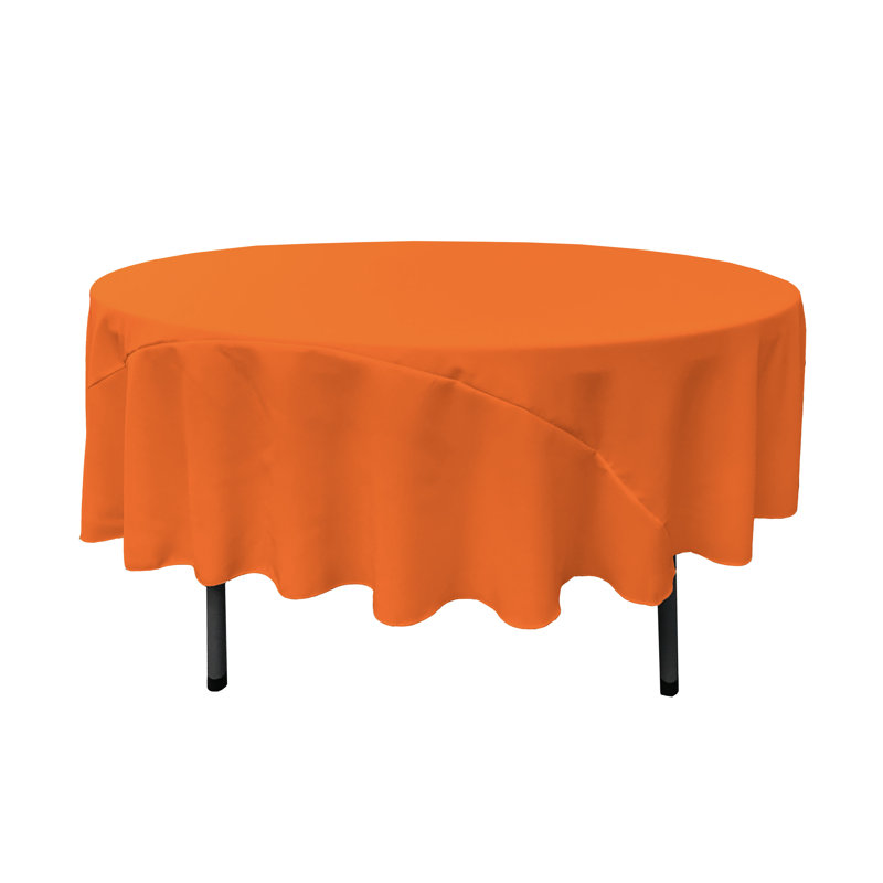 Solid Color Round Tablecloth - Basics by Wayfair™, Orange, 90" Round