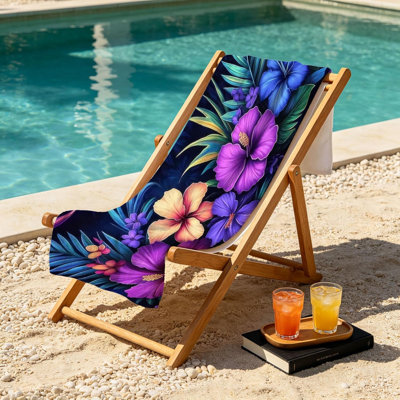 Microfiber Quick Dry Beach Towel Thin Lightweight Sand Free Absorbent Oversized Travel Towels for Swim Pool Camping Yoga Bath Adult Gift Beach Vacation Essentials (Purple Blue Flowers, 30" x 63")