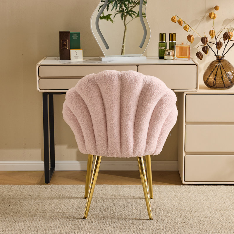 Metal Accent Stool, Pink