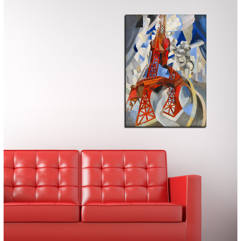 «Red Eiffel Tower» par Robert Delaunay, art mural sur toile, H 12 po x l 16 po x P 0,75 po