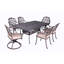 Ensemble de salle à manger rectangulaire en aluminium pour 6 personnes de 84 po avec coussins Sunbrella Annecorinne-37702888