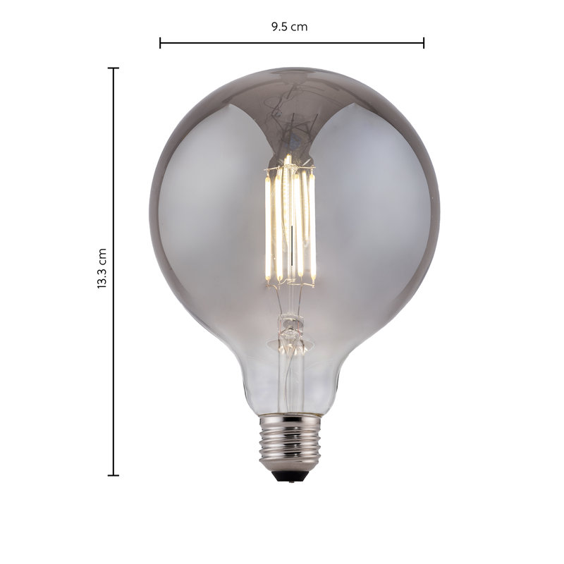 8W E27 G95 Smoked LED Light Bulb 4000K (Set Of 10)