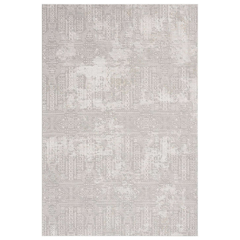 Tapis floral en polyester tissé à la machine Caetlin, Rectangle 8 pi 10 po x 13 pi