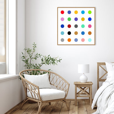 Karl Langdon Circle Five Multicolor by Karl Langdon - Floater Frame Print on Canvas