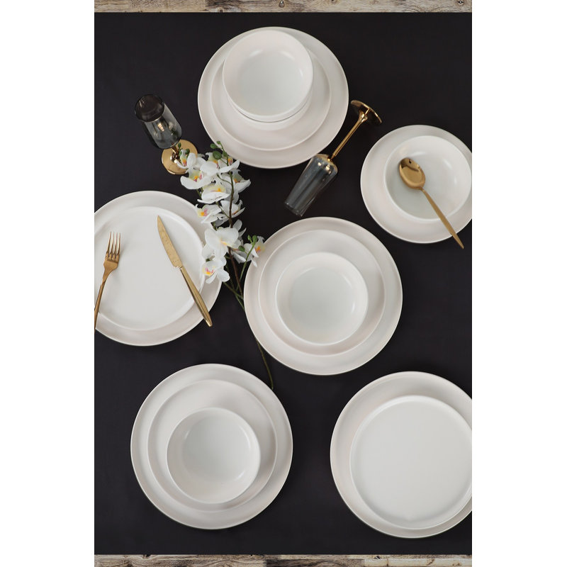 Brabazon 18 Piece Ceramic Dinnerware Set - Service for 6, White