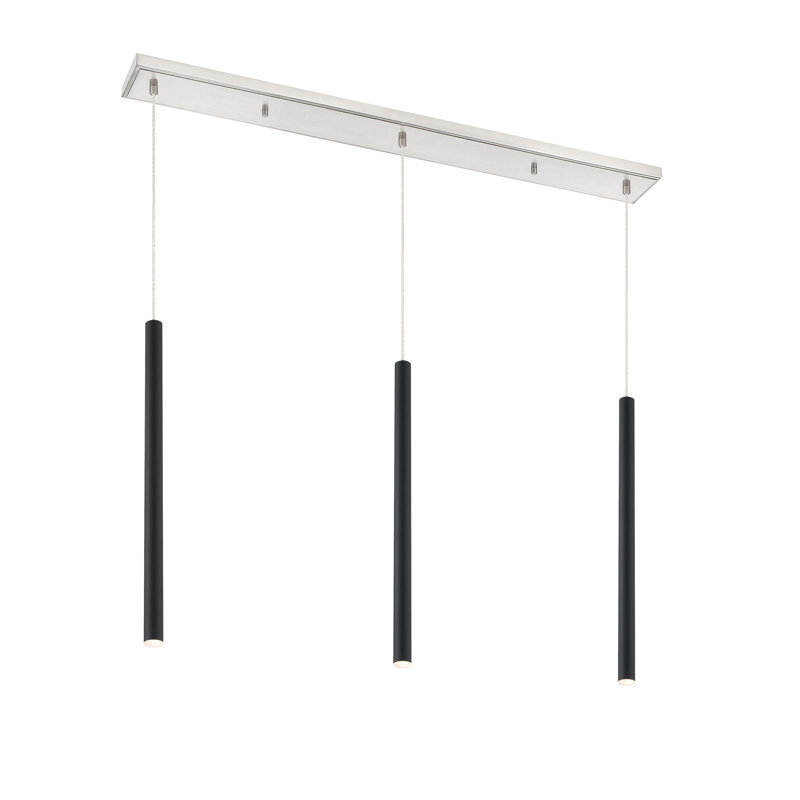 Bowning 3 - Light Kitchen Island Pendant, Brushed Nickel, Matte Black