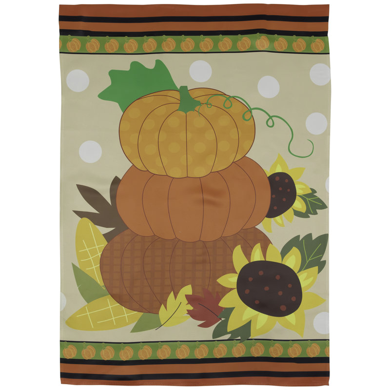 Citrouilles et tournesols, drapeau d'automne, H 40 po x l 28 po