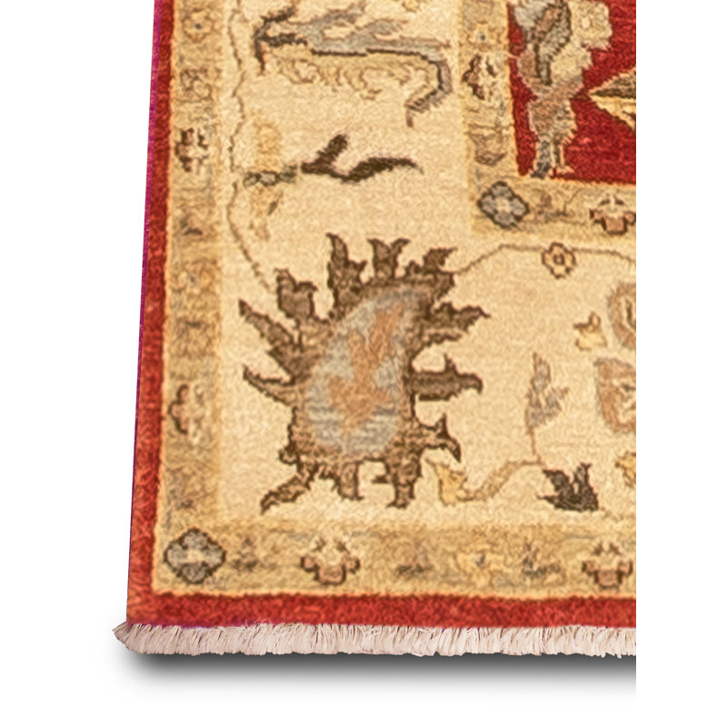 Essence Handmade Wool Floral and Oriental Area Rug, Rectangle 6' x 9'