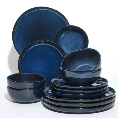 Stoneware Dinnerware Sets, 12 Piece Dish Set