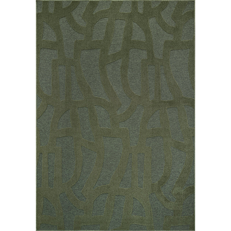 Tapis vert en polyester Tweed Berkley, Rectangulaire 8 pi x 10 pi