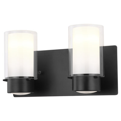 Éclairage pour meuble-lavabo noir 2 lumières Sontag