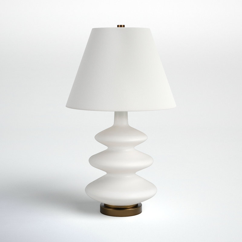 Danelea Glass Table Lamp, Pure White