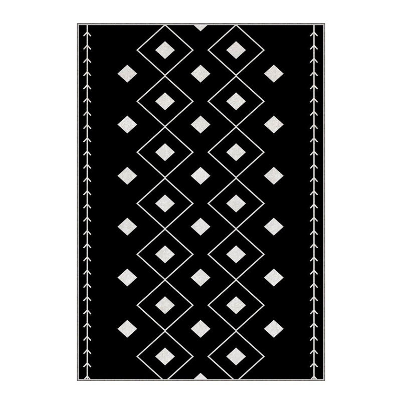 High-Quality Woven Carpet, 5.2 x 7.5 Feet, 100% Polyester, 740 g/m² | Non-Slip Felt Dot Underside, 0.16 in Pile Height | Machine Washable (30°C), Easy to Clean | Stylish Digital Print, Perfect for Living Room & Bedroom