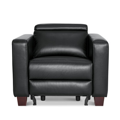 Wall-hugger Power Recliner, High Leg Recliner with Adjustable Headrest, for Small Spaces, Faux Leather by Latitude Run