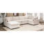 Canapé modulaire amovible. 6 canapé en U pour le salon. Spacieux. Cadre en bois massif. Tissu. Sièges rembourrés en coton PP. Housses de coussin. Hauteur du siège: 18,9 po 28,3 po Beige L 100,4 po x