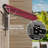 Red 10' X 8' Retractable Awning, Patio Sunshade With Manual Crank. & Water- Fabric, Aluminum Frame For Deck, Yard, Balcony. Butterscotch Moss