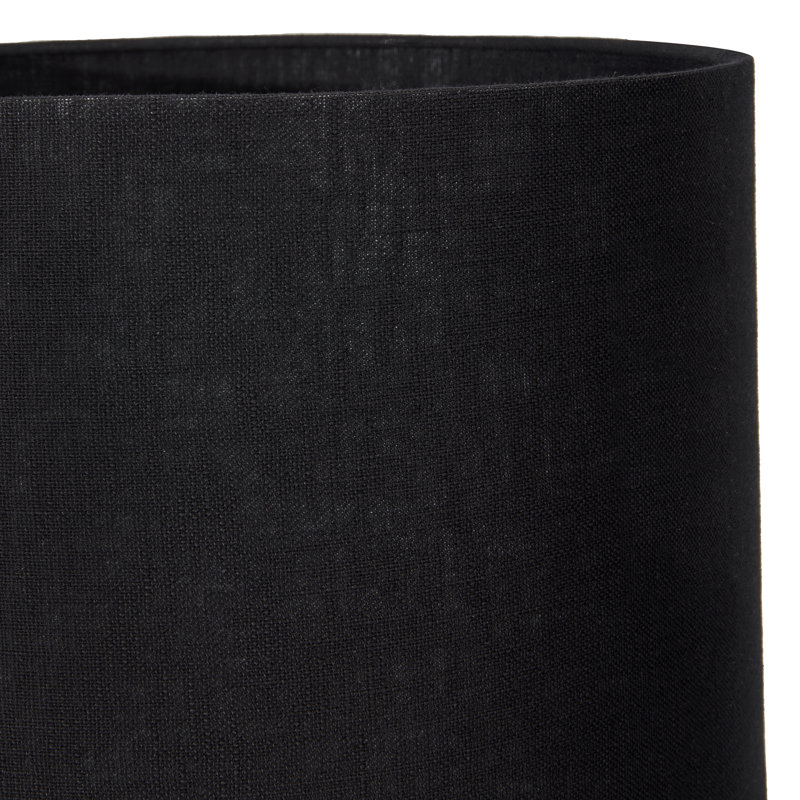 Batruk Ceramic Table Lamp, Black, Linen