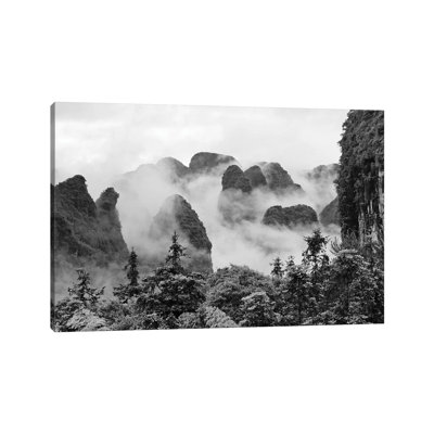 Limestone Hills In Mist, Yangshuo, Guangxi, China by Keren Su - Wrapped Canvas Print