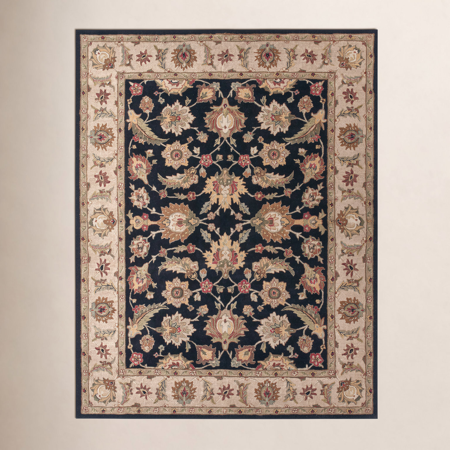 Lyndsay Ebony Sand Hand-Tufted Wool Oriental Rug, Rectangle 2'6" x 4'