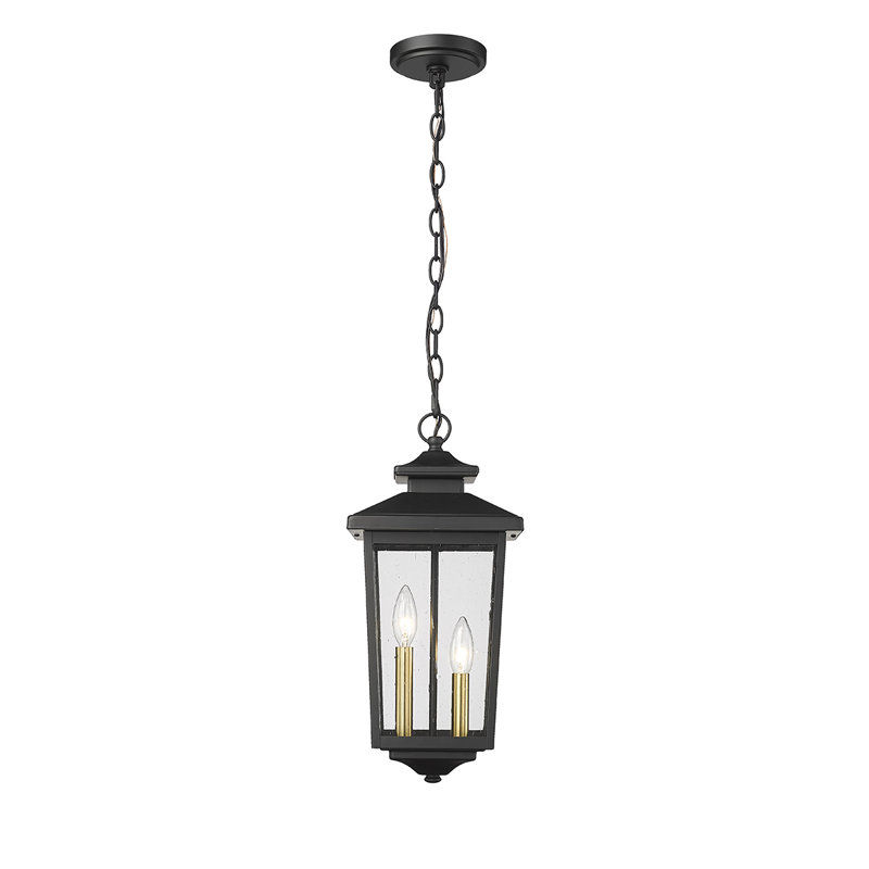 Lanterne suspendue d'extérieur 2 lumières H 17,9 po Avin, Noir thermolaqué