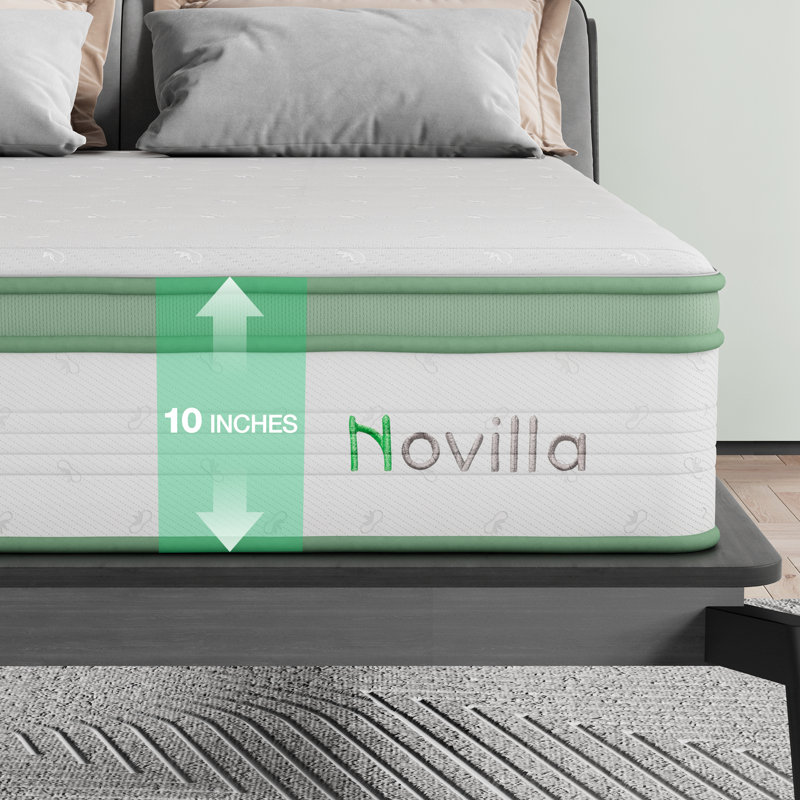 Novilla 10'' Medium Hybrid Mattress, Queen, 10"