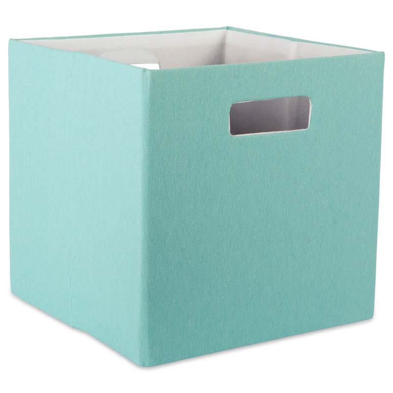 Bac en tissu uni, Aigue-marine, H 13 po x l 13 po x P 13 po