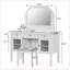 Meuble-lavabo de 44,4 po avec grand miroir réglable, coiffeuse avec tiroir, armoire et coiffeuse pour la chambre