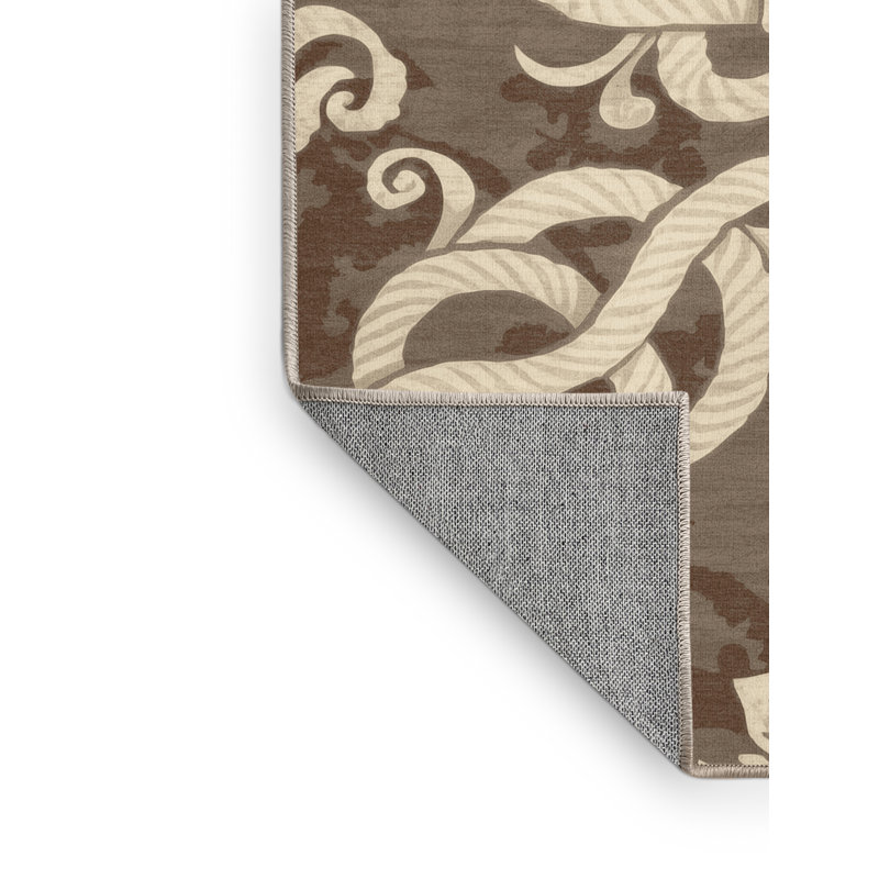 Machine Washable Paizlea Ornate Traditional Vintage Look Rug in Beige – Beige Binding, 6x9